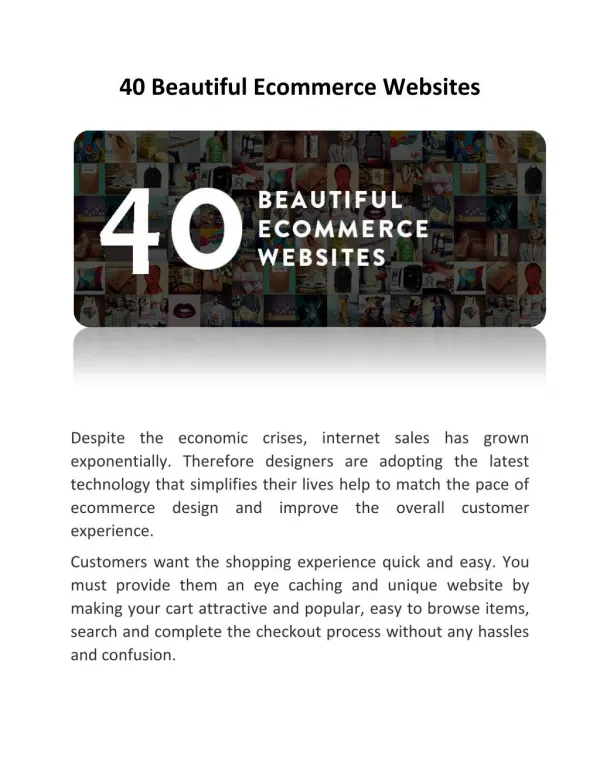 40 Beautiful Ecommerce Websites