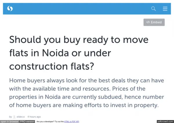 Should you buy ready to move flats in Noida or under construction flats?