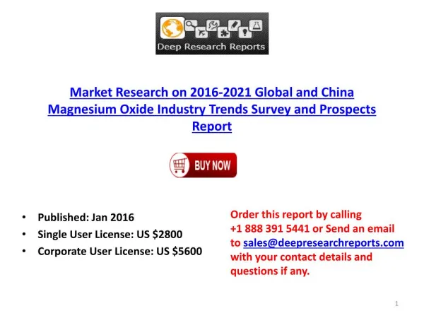 Global and China Magnesium Oxide Industry Development Trend Analysis and 2021 Prospects Report
