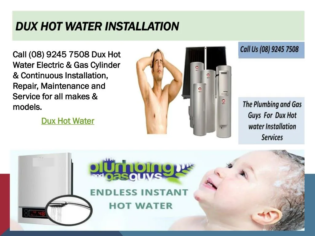 dux hot water installation
