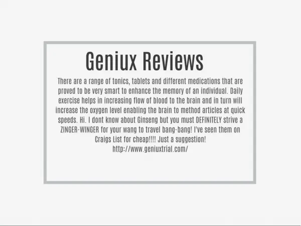 Geniux Improve Your Brain Power