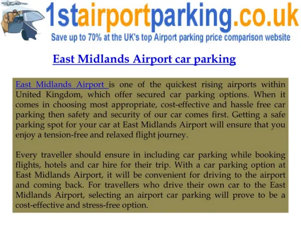 Airport parking East Midlands
