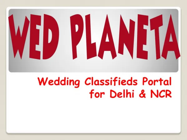 Wed Planeta – Wedding Classified Online Portal