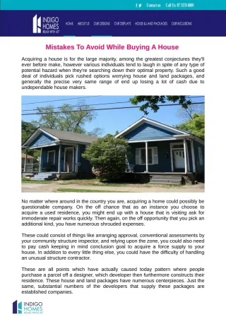 Mistakes To Avoid While Buying aA House - slide 1
