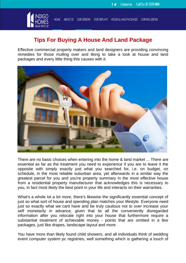 Tips For Buying A House And Land Package