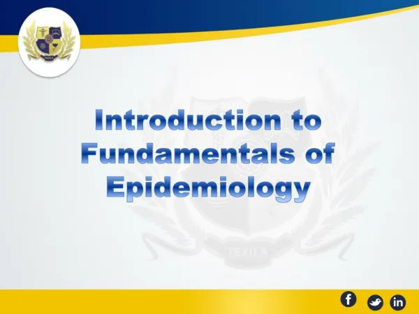 Introduction to Fundamentals of Epidemiology