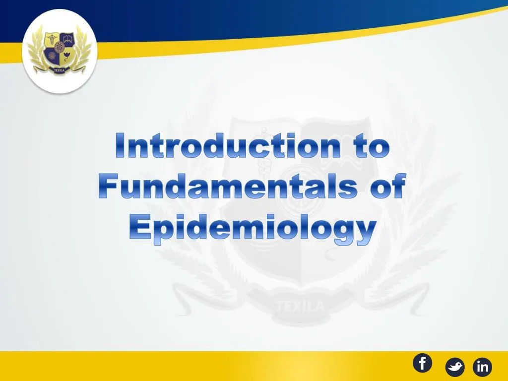 introduction to fundamentals of epidemiology