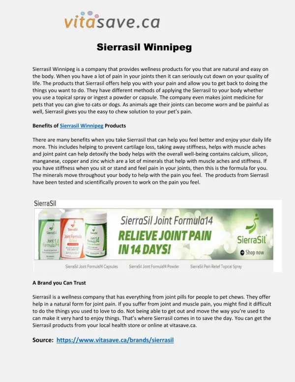 Sierrasil Winnipeg
