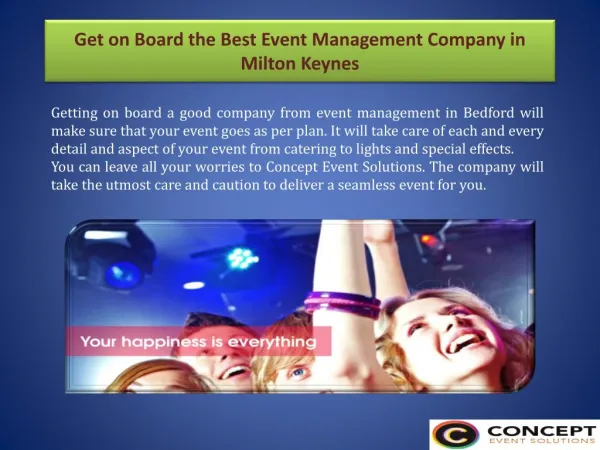 Get on Board the Best Event Management Company in Milton Keynes