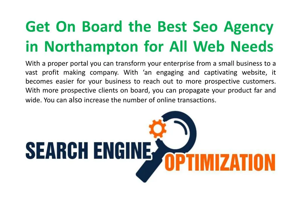 get on board the best seo agency in northampton for all web needs