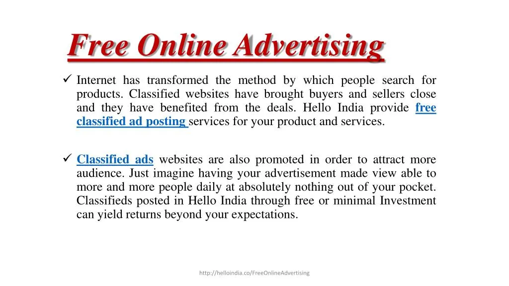 free online advertising