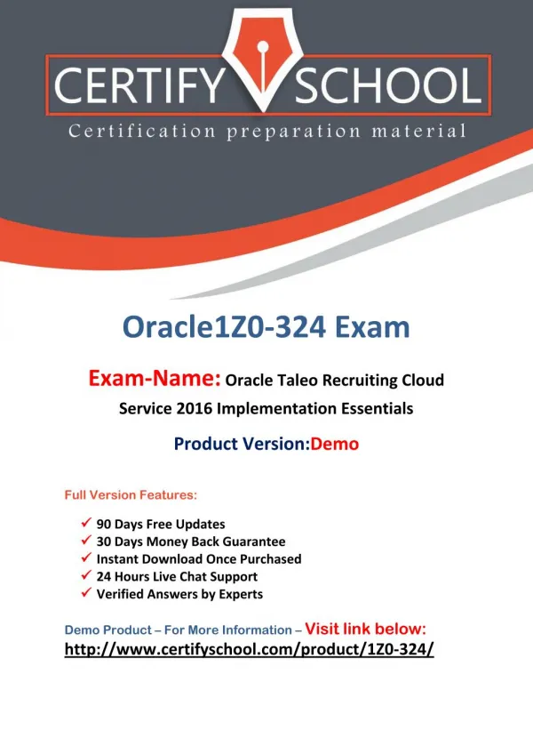 1Z0-324 Oracle Latest Exam Brain Dumps