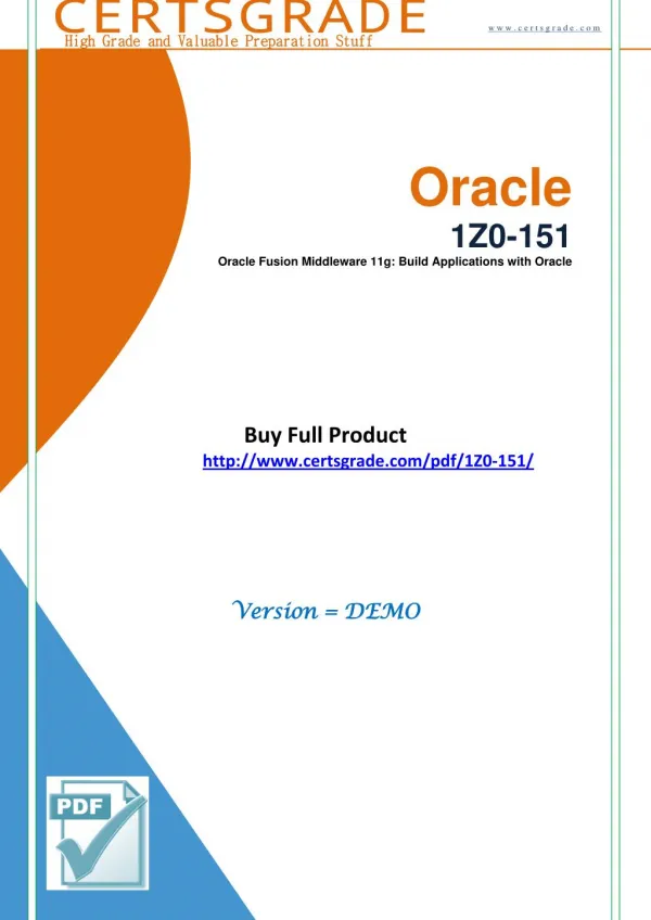 1Z0-151 Updated Questions - PDF Demo Material