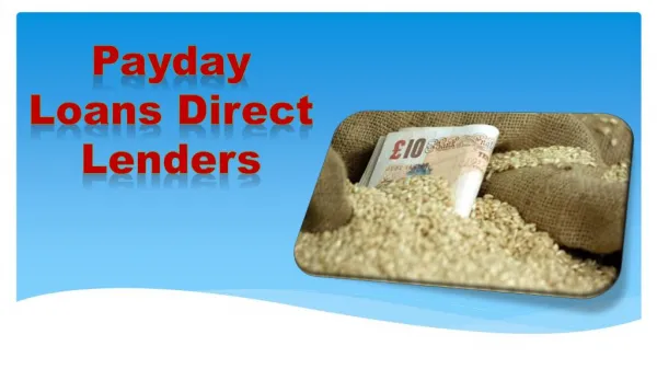 Payday Loans Direct Lenders