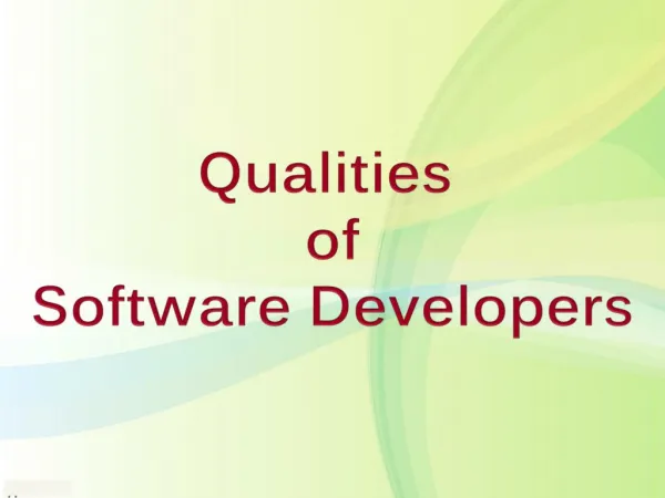 Qualities of Software Developers