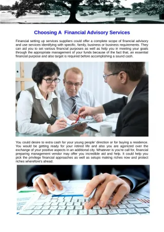 Choosing A Financial Advisory Services - slide 1