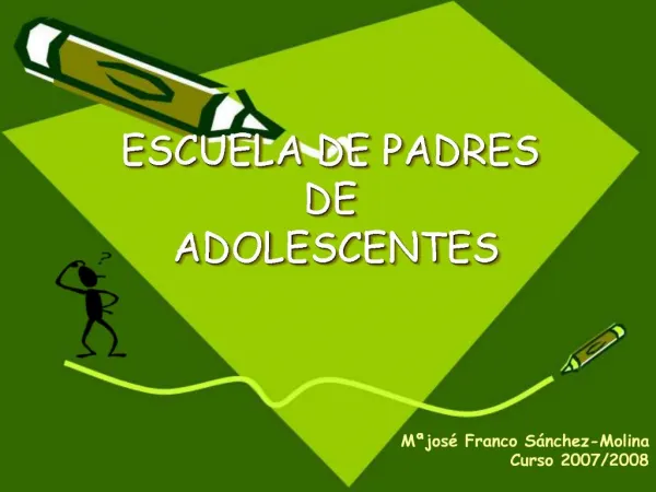ESCUELA DE PADRES DE ADOLESCENTES
