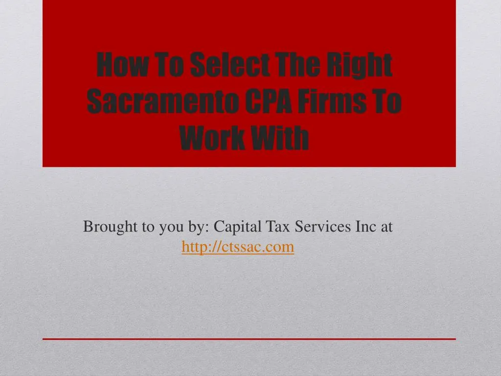 how to select the right sacramento cpa firms to work with