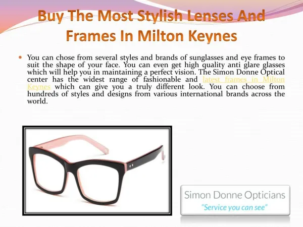 Buy the Most Stylish Lenses and Frames in Milton Keynes