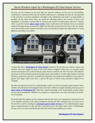 Storm Window Repair by a Washington DC Glass Repair Service - slide 1