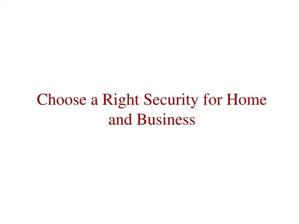 Choose a Right Security for your Business