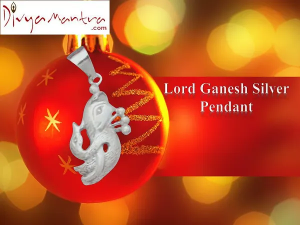 Lord Ganesh Silver Pendant
