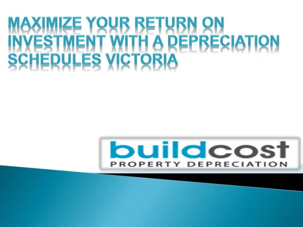 Depreciation Schedules Victoria