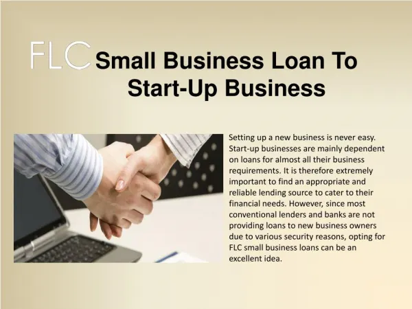 FLC- Small Business Loan To Start-Up Business