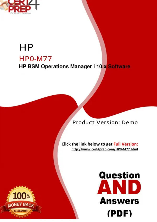 Hewlett Packard HP0-M77 Exam PDF Material