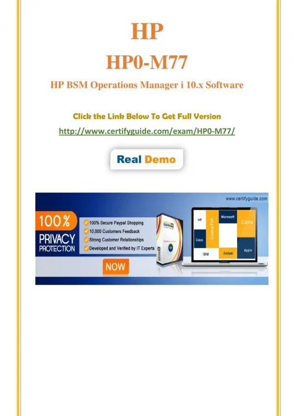 HP0-M77 HP Certification Score Training