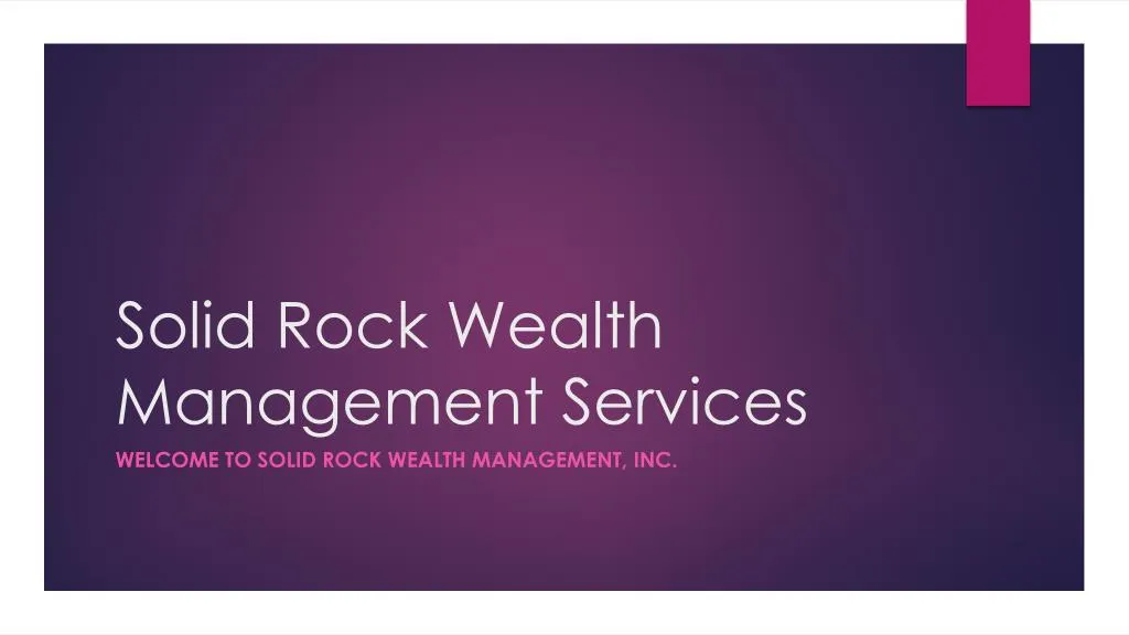 solid rock wealth management services