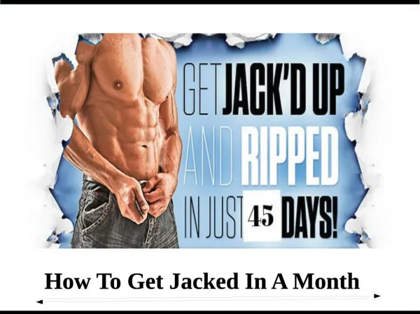 How To Get Jacked In A Month