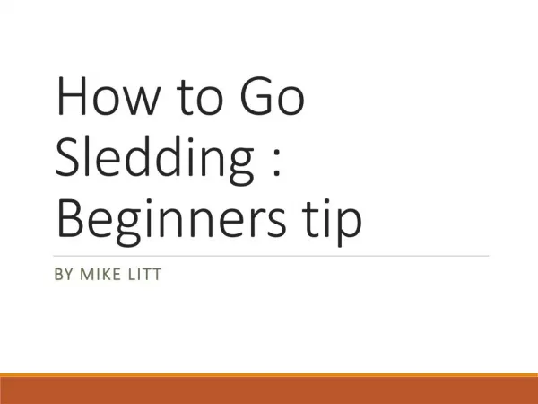 How to Go Sledding Beginners tip