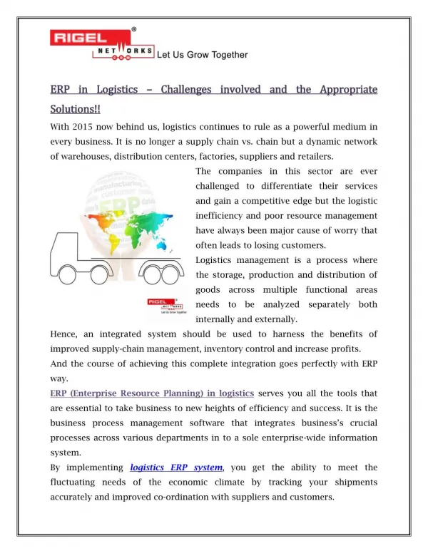 Why scalability is an essential part of any logistic ERP