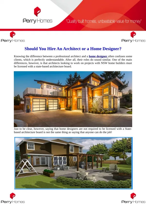 Should You Hire An Architect or a Home Designer?