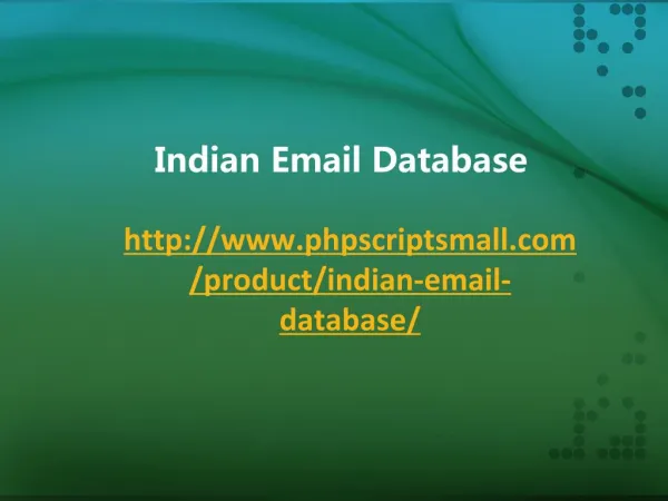 Indian Email Database
