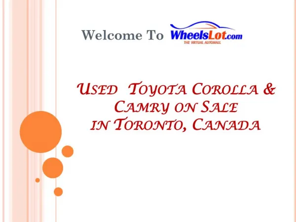 Used Toyota Camry on Sale in Toronto