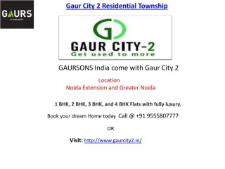 Gaur City 2 Residential Township Noida Extension - slide 1