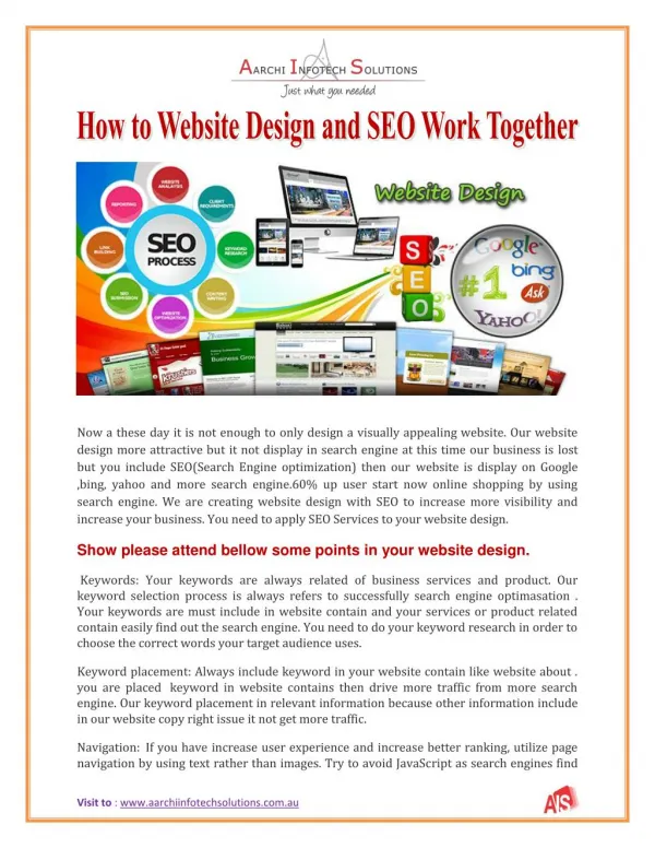 How to website design and seo work together