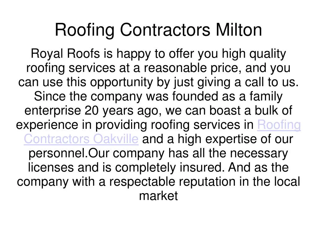 roofing contractors milton
