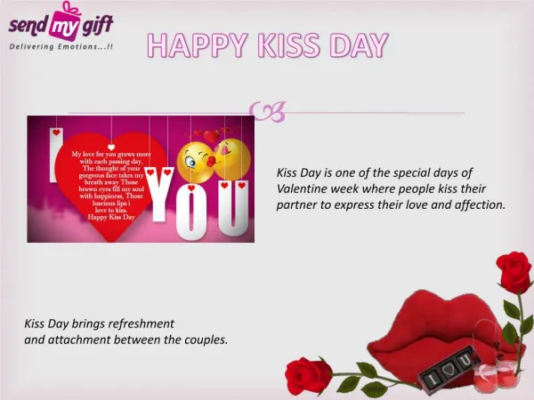Valentines kiss day celebration