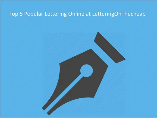 Top 5 Popular Lettering Online at Lettering On The Cheap