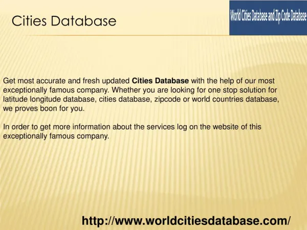 Cities Database