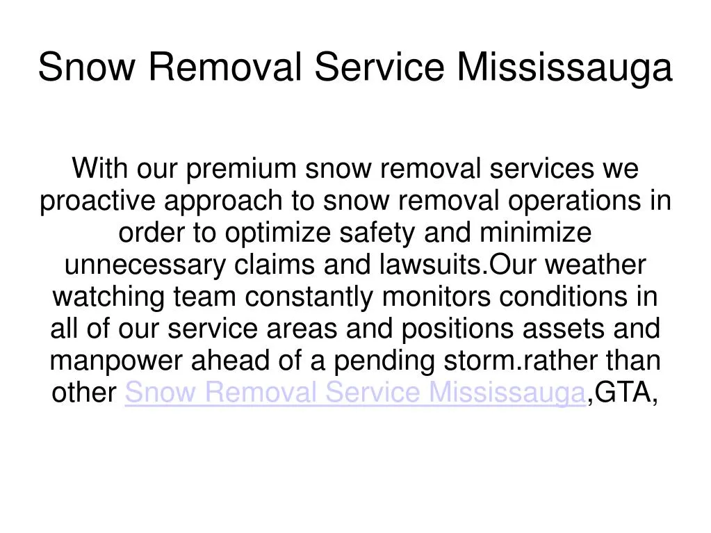 snow removal service mississauga