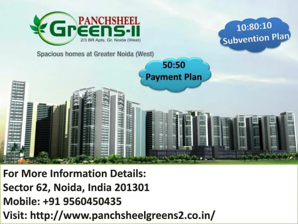 Panchsheel Greens 2 offers Book home only pay 50% Call @ 919560450435