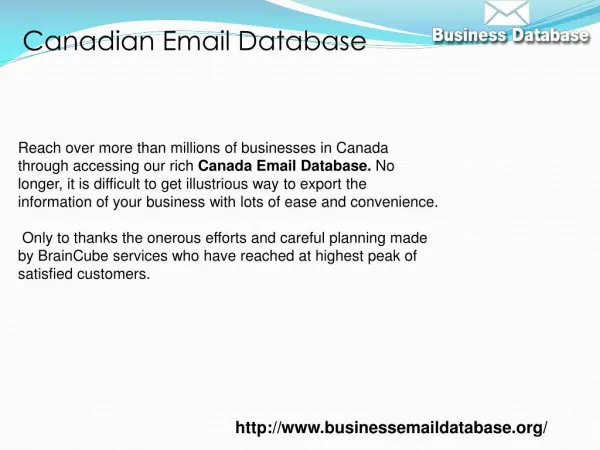 Canadian Email Database