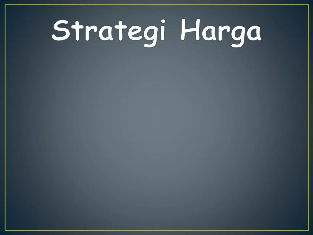 strategi harga