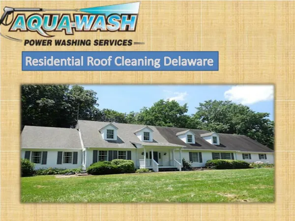 Residential Roof Cleaning Delaware