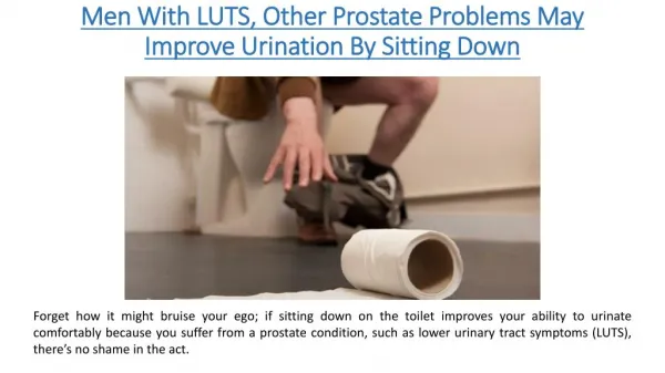 Men With LUTS, Other Prostate Problems May Improve Urination By Sitting Down