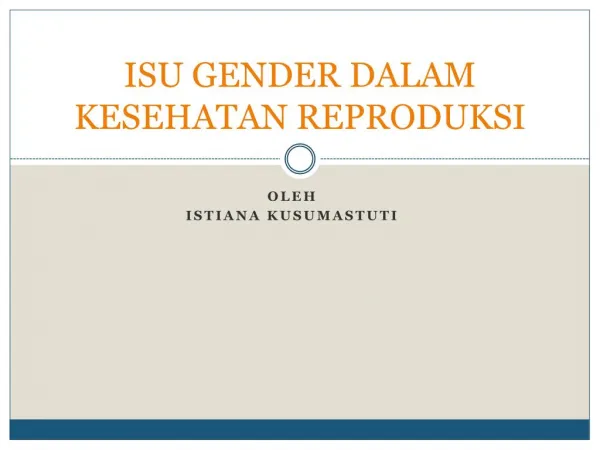 isu gender dalam kesehatan reproduksi